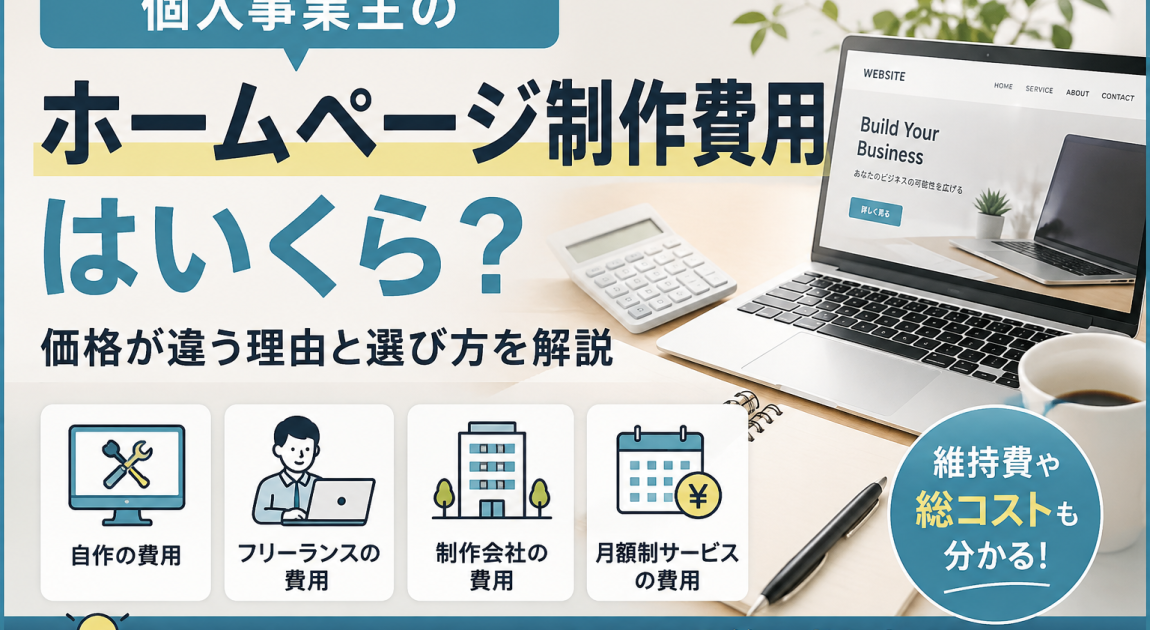 個人事業主のホームページ制作費用と選び方を解説